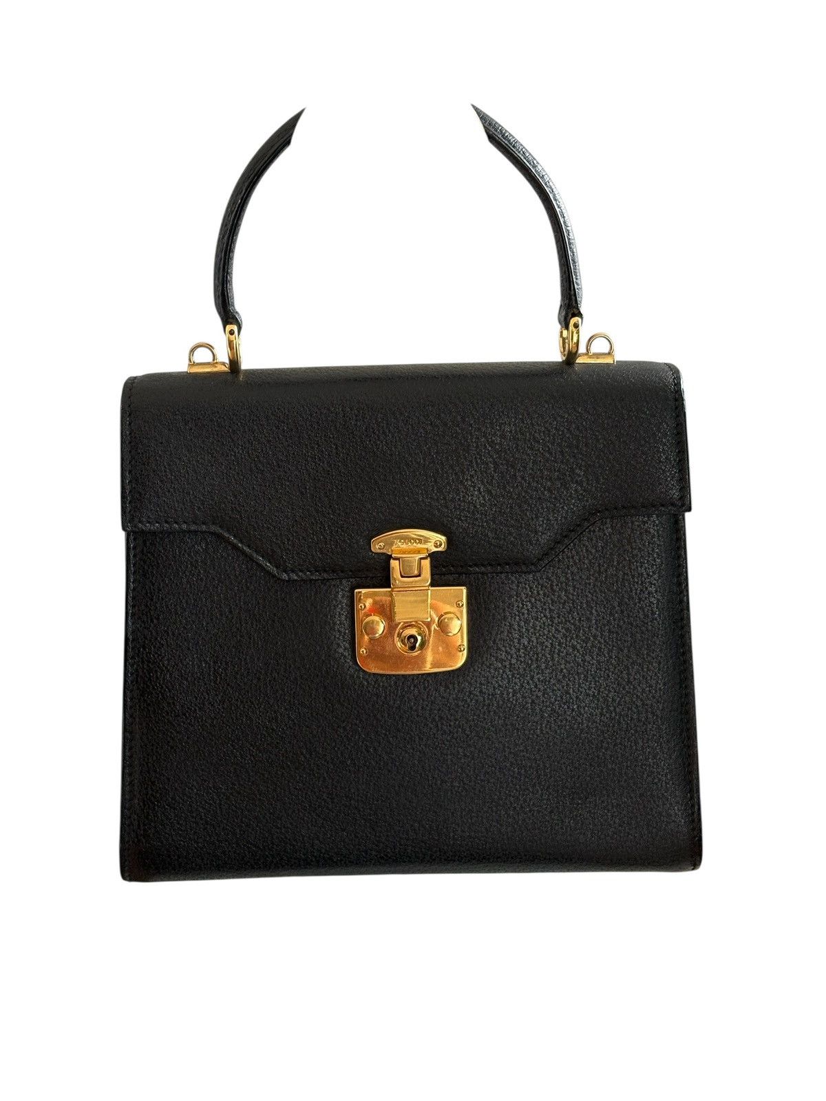 Vintage Gucci Lady Padlock Top Handle Bag in Black, Women's