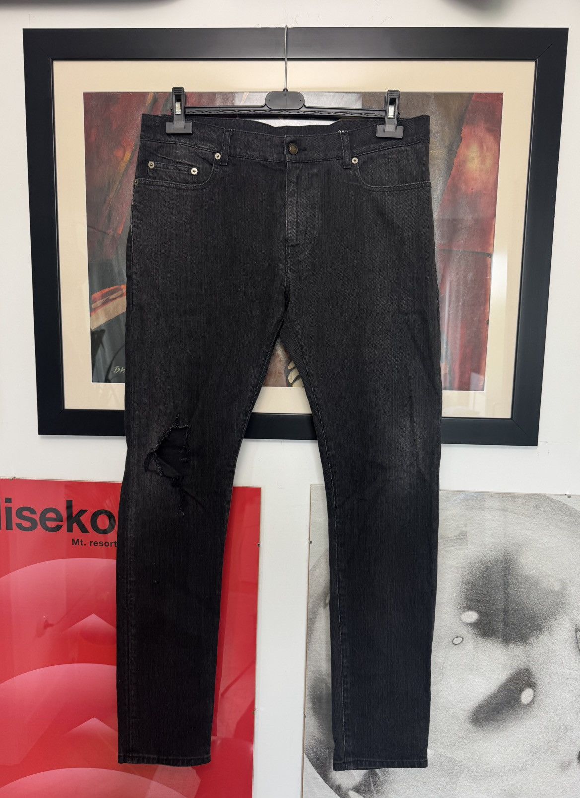 Saint Laurent Paris Saint Laurent D02 Denim Black 2016 Hedi Slimane Skinny Rare Size US 32 / EU 48 - 1 Thumbnail
