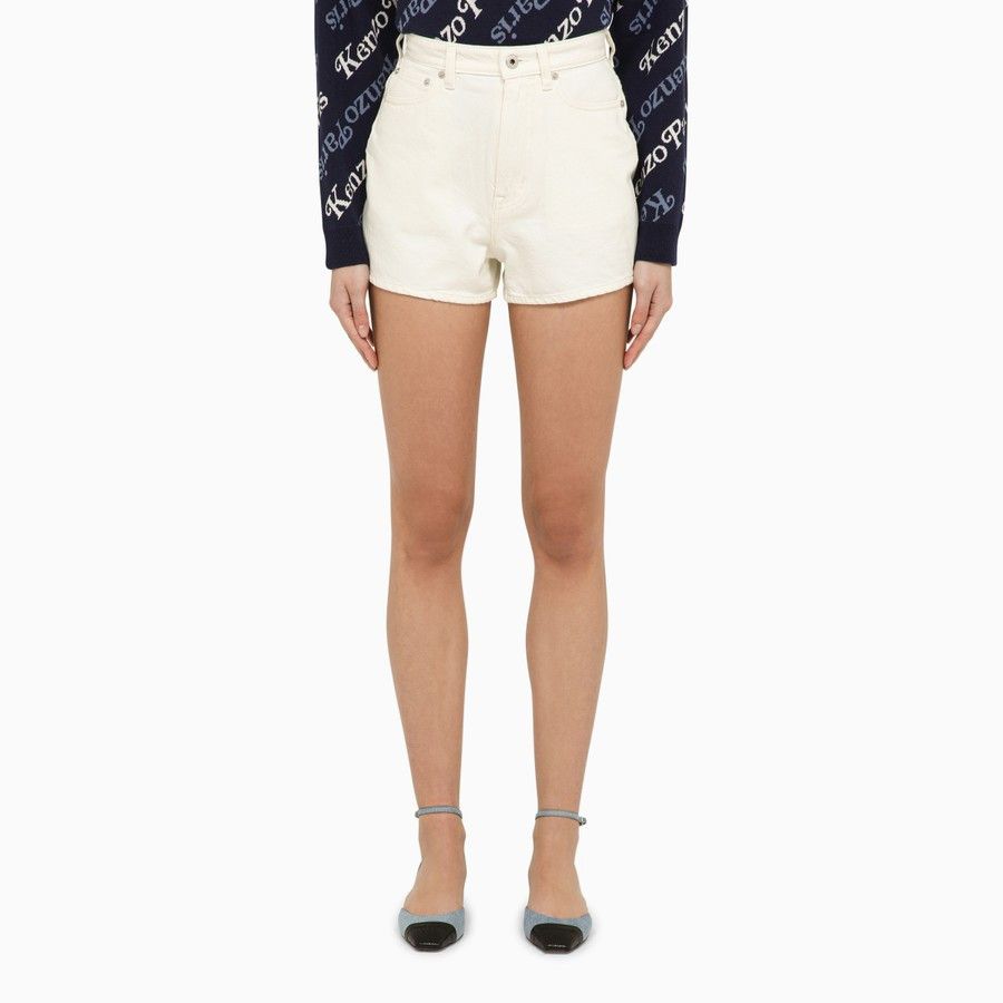 Kenzo o1d2blof0824 Denim Shorts in White Size 25" / US 0 / IT 36 - 1 Thumbnail