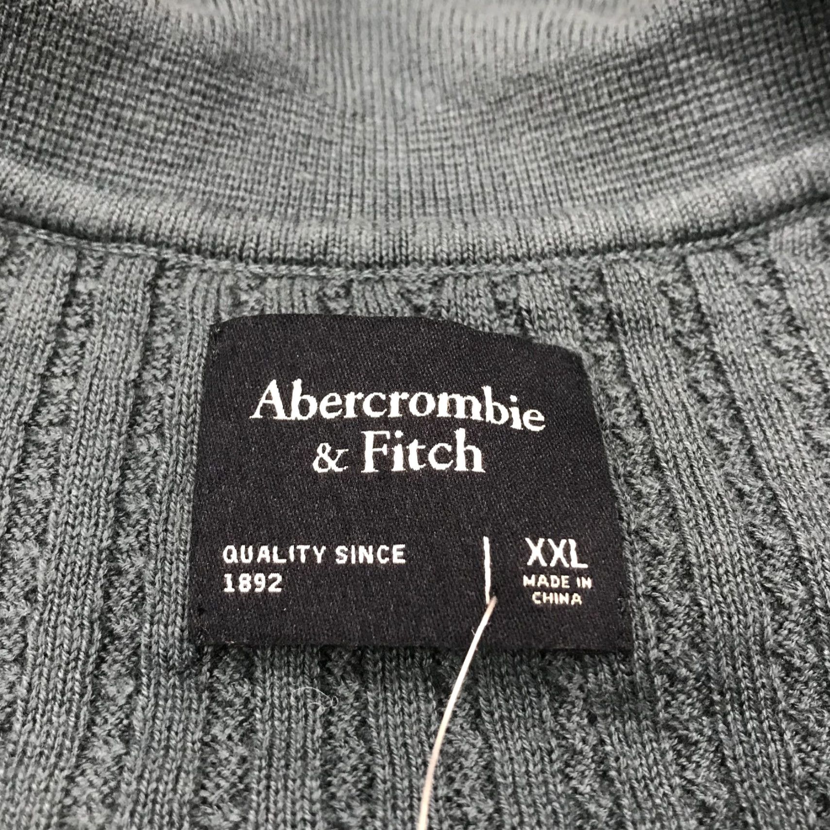 Abercrombie & Fitch Abercrombie & Fitch Sweater Mens 2XL Blue Collared Cable Knit Long Sleeve NWT Size US XXL / EU 58 / 5 - 4 Thumbnail