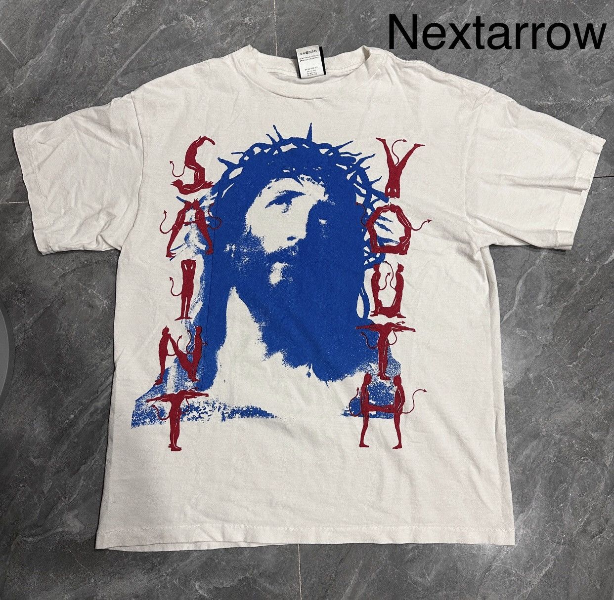 Saint Michael Saint Michael White Blue God Prayer Short Sleeve2412- Size US L / EU 52-54 / 3 - 1 Thumbnail