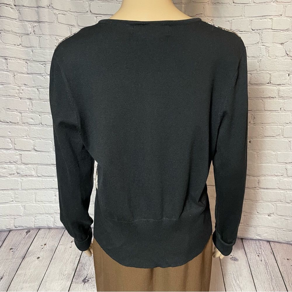 Geoffrey Beene Geoffrey Beene Floral Silk Inset Knit Button Front Cardigan Size M / US 6-8 / IT 42-44 - 6 Thumbnail