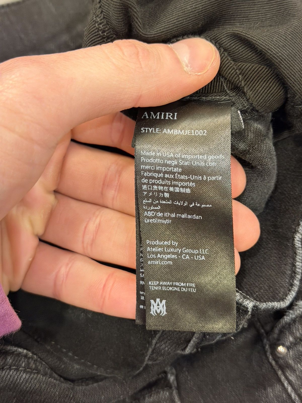 Amiri Amiri MX1 Flower Studs w/ Blue Patches - Black Size US 30 / EU 46 - 4 Thumbnail