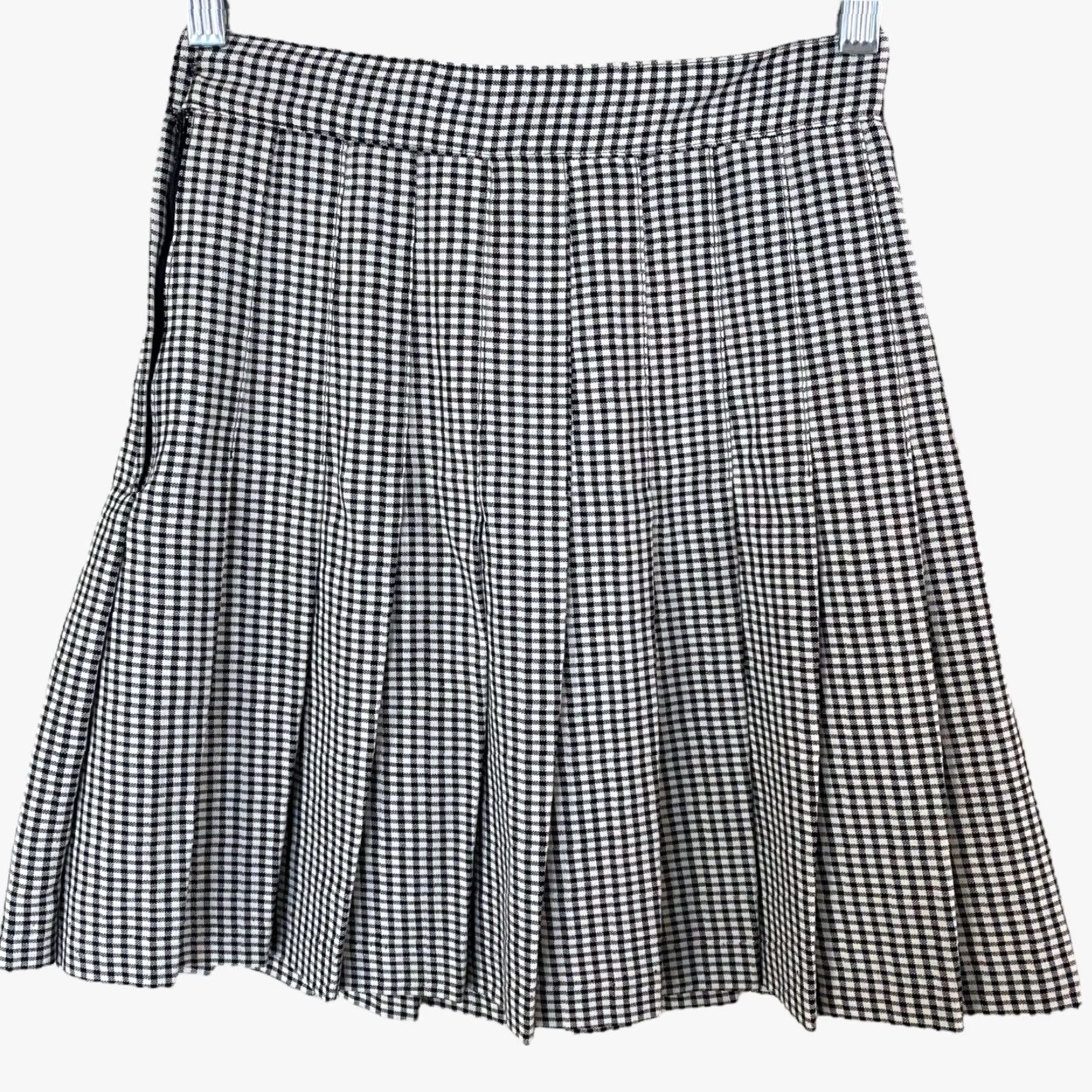 Vintage VINTAGE La Belle Pleated Mini Skirt Women's Size 3 Black/White Checkered Pattern Skirt Mens? No, Women. Size 26" / US 2 / IT 38 - 3 Thumbnail