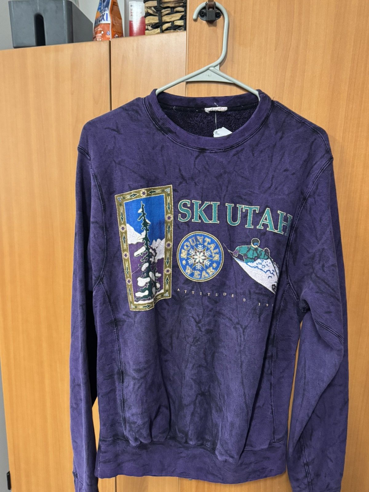 Vintage Purple “Ski Utah Mountain Wear” Crewneck Sweatshirt Size US M / EU 48-50 / 2 - 1 Thumbnail