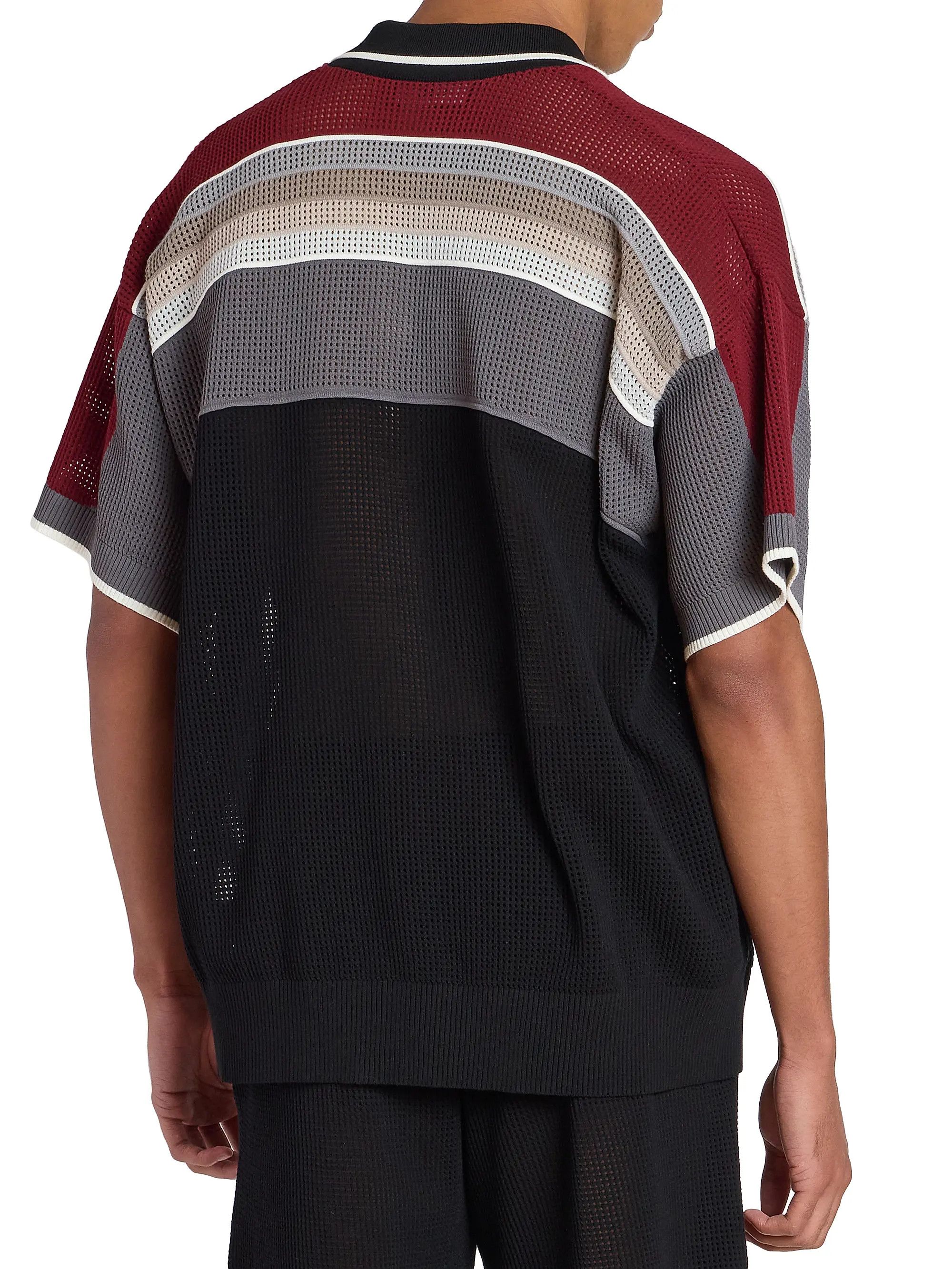 Amiri os11x0526 MA Waffle-Knit Sport Shirt in Multicolor Size US XL / EU 56 / 4 - 5 Thumbnail
