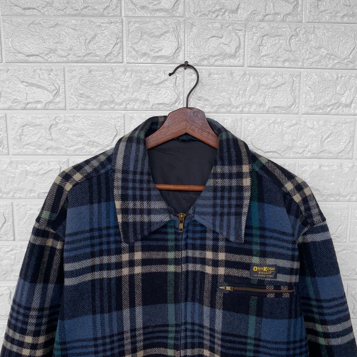 Vintage Vintage Oshkosh Wool Plaid Zipper Jacket Size US L / EU 52-54 / 3 - 5 Thumbnail