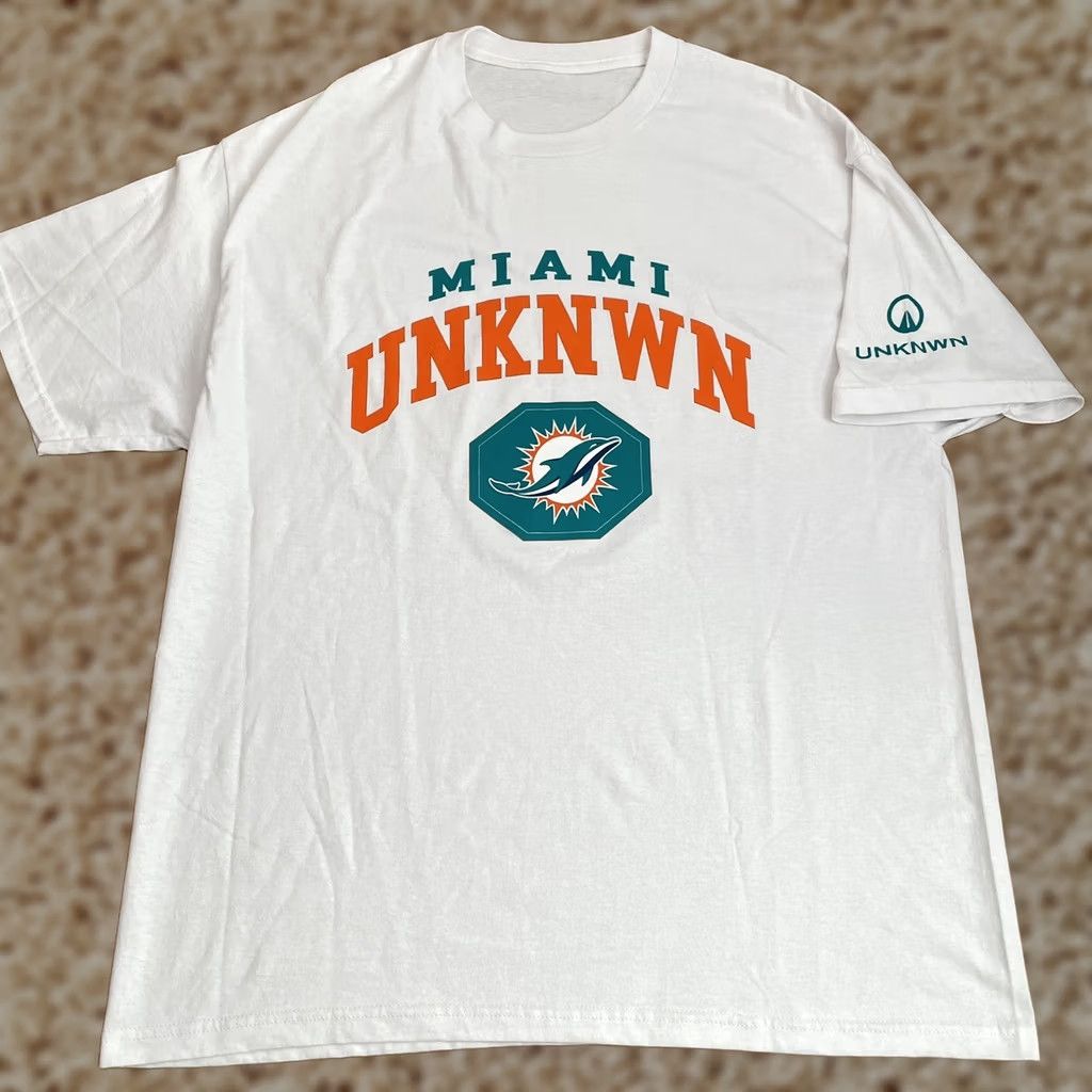 Altea UNKNWN Shirt Adult XL White Teal LeBron Miami Basketball Mens Spellout Short Sleeve Size US XL / EU 56 / 4 - 1 Thumbnail