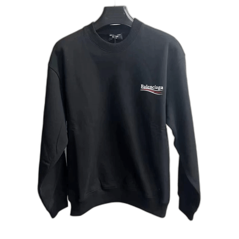 Balenciaga Balenciaga Black Logo Embroidered Long Sleeve Sweatshirt Size US M / EU 48-50 / 2 - 1 Thumbnail