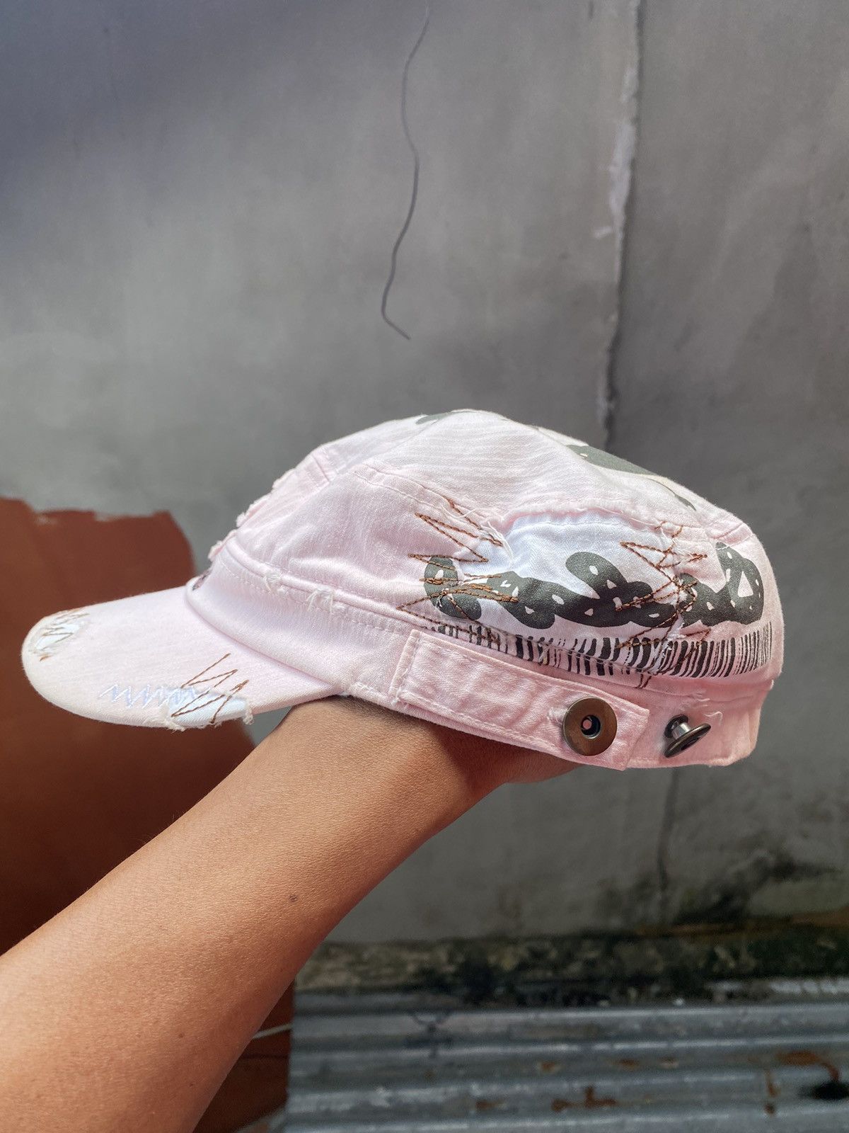 If Six Was Nine × Japanese Brand × Le Grande Bleu (L.G.B.) Skull distressed patrol cap Size ONE SIZE - 3 Thumbnail