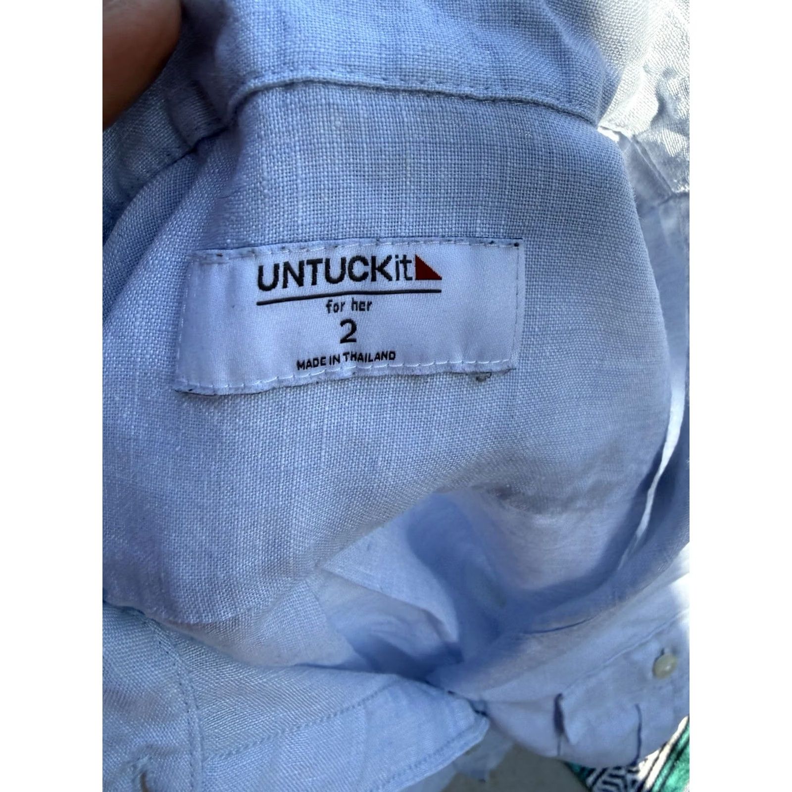 UNTUCKit UNTUCKit Button-Front Shirt Women's Size 2 Blue Linen Long Sleeve Button-Down Casual Basic Lightweight Lightweight Linen 2 Light Blue Womens Size XS / US 0-2 / IT 36-38 - 3 Thumbnail