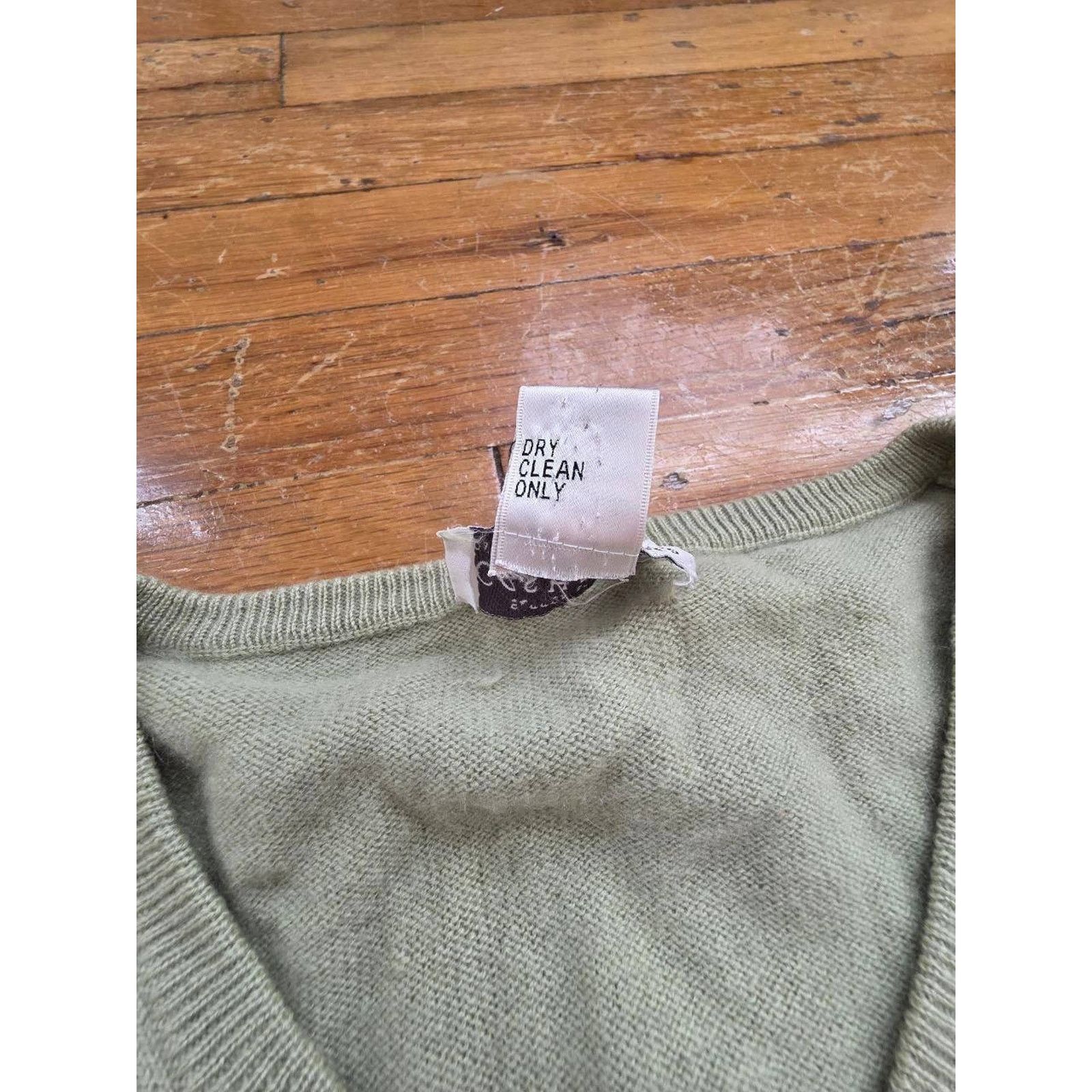 Sutton Studio Sutton Studio 100% Cashmere V-neck Green Sweater XL A001138 Size XL / US 12-14 / IT 48-50 - 4 Thumbnail