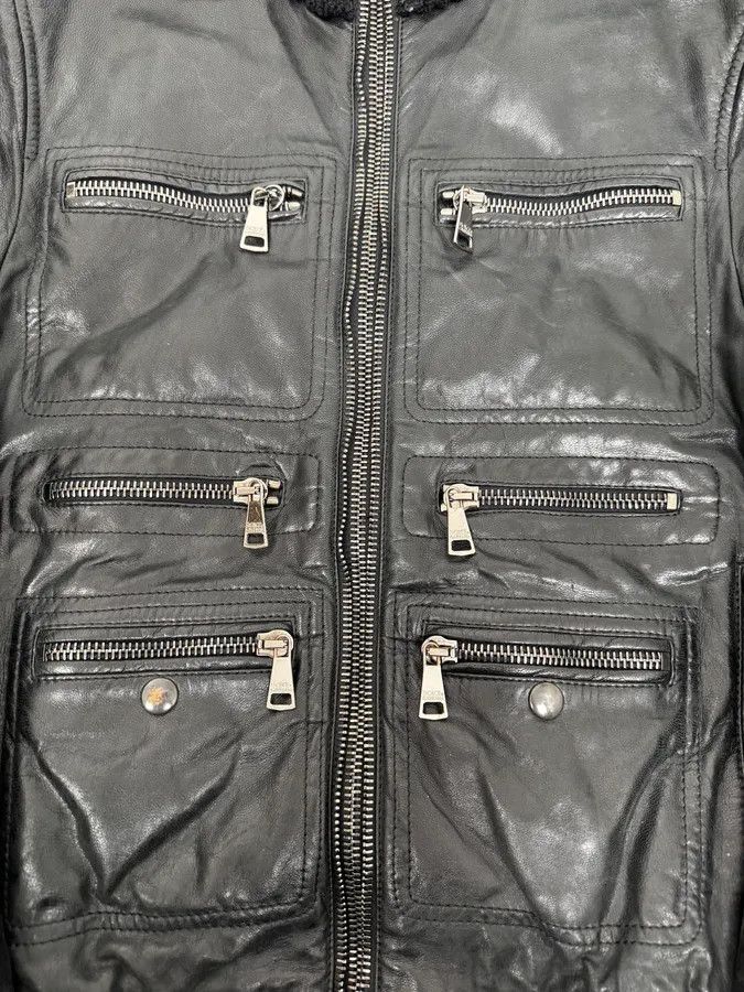 Dolce & Gabbana 2000s Dolce & Gabbana Multi-Zip Black Leather Distressed Jacket Size US M / EU 48-50 / 2 - 10 Thumbnail