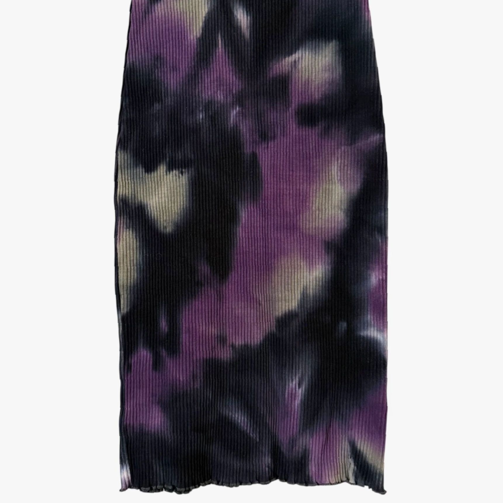 Vintage Le Lis Tie-Dye Midi Dress Purple & Blue Women's M Bodycon Ribbed-Knit Sleeveless Round Neck Pullover Casual Midi Dress Fall Spring Summer City Theme Size M / US 6-8 / IT 42-44 - 6 Thumbnail