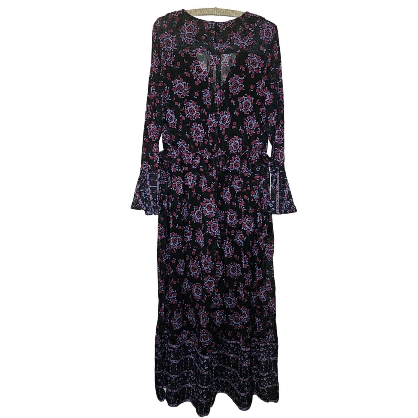 Free People New FP x Anna Sui Cassiel Abstract Floral Jumpsuit $298 Sz L Size 34" / US 12 / IT 48 - 5 Thumbnail