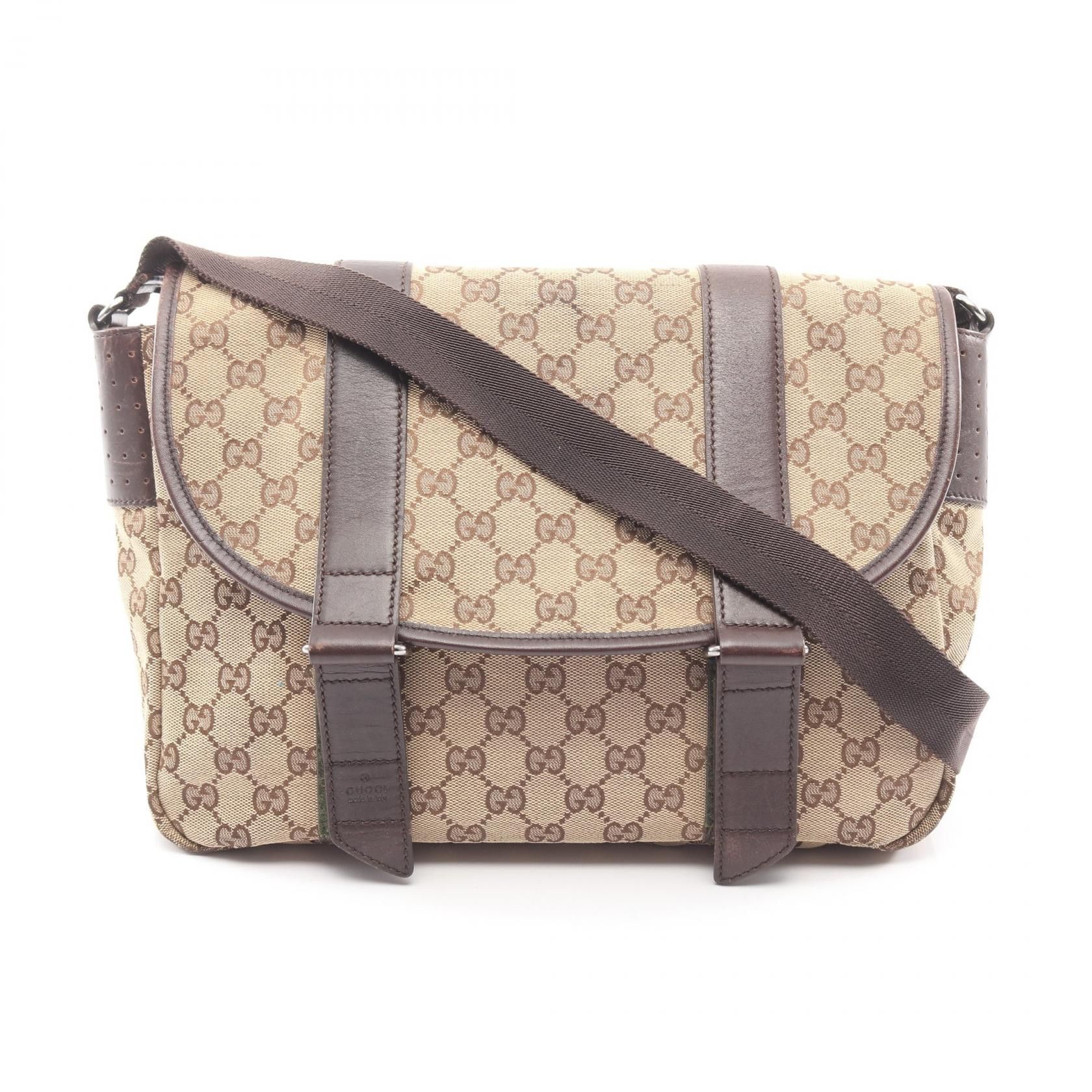Gucci Gucci Gucci GG Canvas Leather Shoulder Bag Textile Shoulder Bag 145859 DUTY FREE for USA Size ONE SIZE - 1 Thumbnail