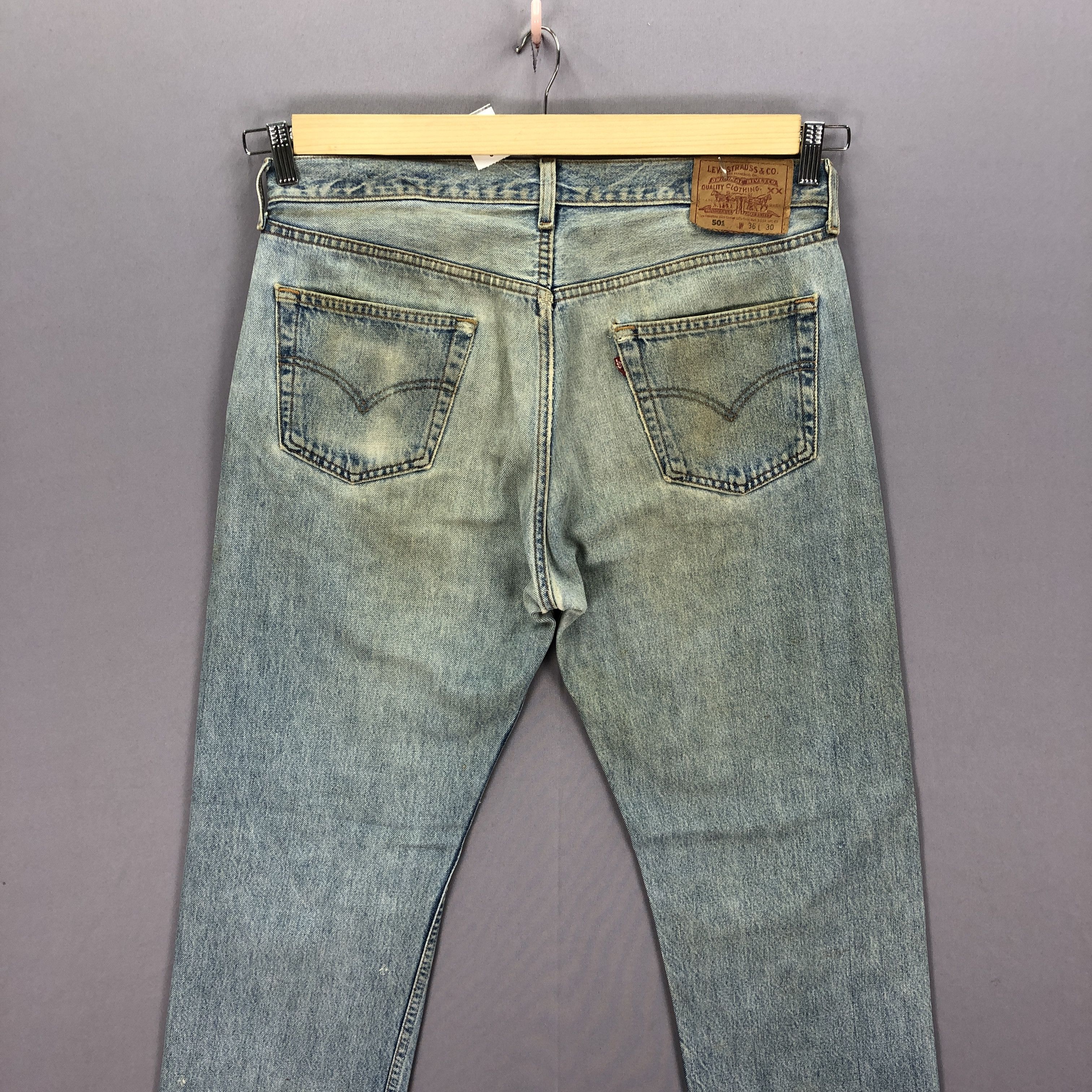 Levi's Vintage 90s Levis 501 Jeans Dirty Mud Levi's Faded Denim Size US 34 / EU 50 - 4 Thumbnail