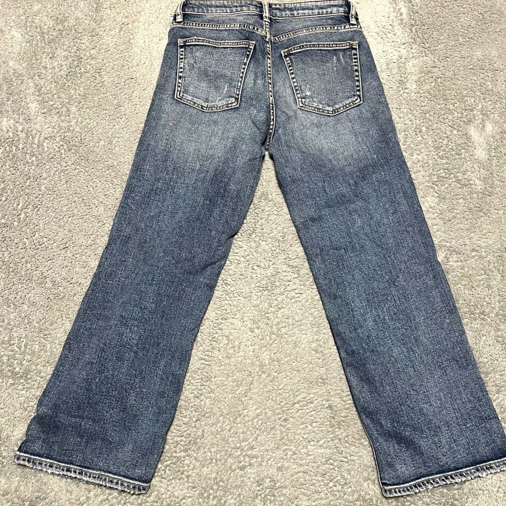 Silver Jeans Co. Silver Jeans Womens Wide-Leg Cropped Blue 26 x 25 Western Thick Stitch Jeans Womens Size 26" / US 2 / IT 38 - 3 Thumbnail