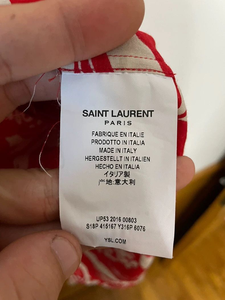 Saint Laurent Paris Saint Laurent Paris Saint Laurent Red Floral Short Sleeve Size US S / EU 44-46 / 1 - 5 Thumbnail