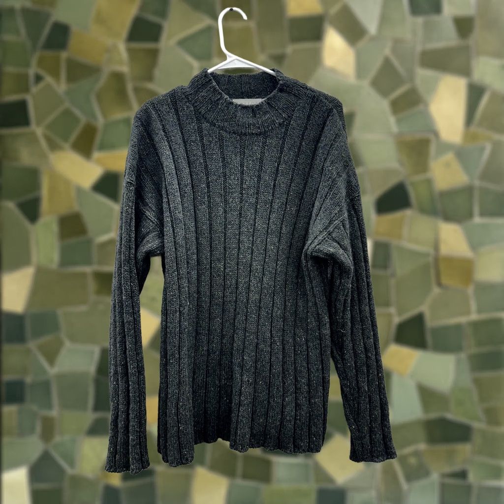 Vintage Tweeds Sweater Wool Mohair Blend Long Sleeve Mock Neck Green Women Medium Knit Style Pullover Casual Autumn Winter Womens Size M / US 6-8 / IT 42-44 - 1 Thumbnail