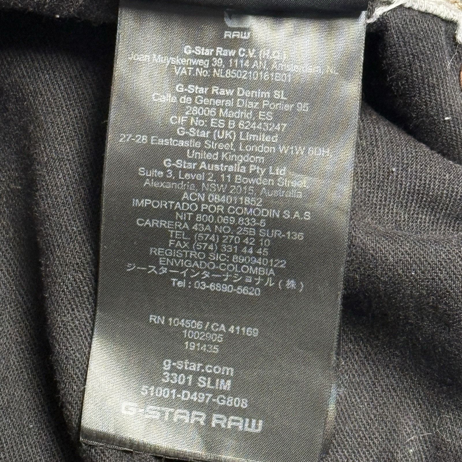 G-Star G-Star Original Raw Denim Jeans Mens Gray 3301 Slim 32x30 Size US 32 / EU 48 - 8 Thumbnail