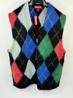 Supreme BRUSHED ARGYLE ZIP UP VEST | Grailed