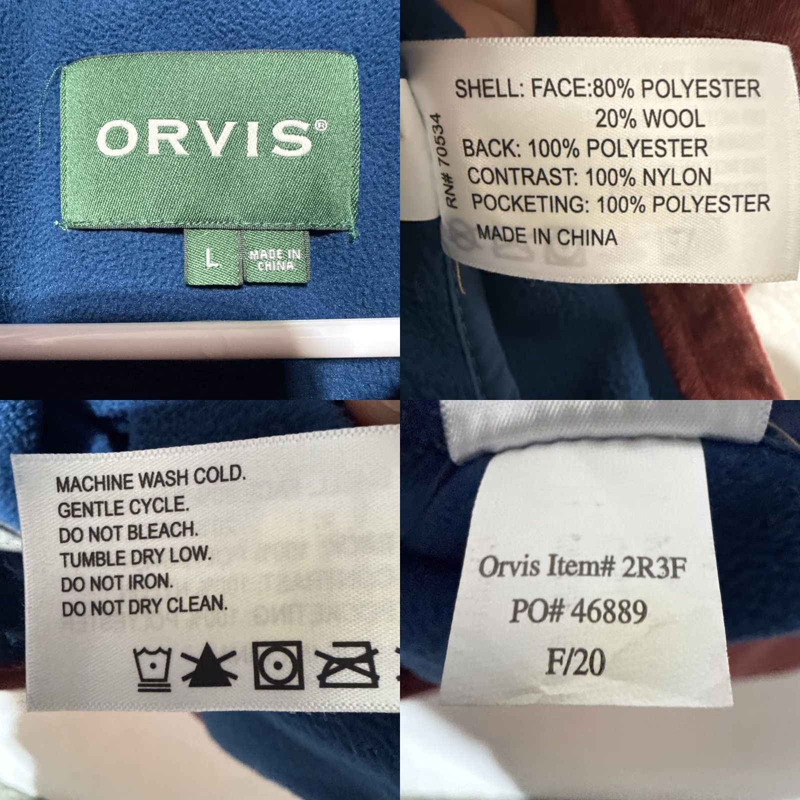 Orvis ORVIS Hybrid Wool Fleece Full Zip Jacket Coat Men L Maroon Gray Size US L / EU 52-54 / 3 - 8 Thumbnail