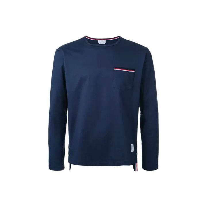 Thom Browne Thom Browne Long Sleeve Cotton Shirt Blue 0079 Size US S / EU 44-46 / 1 - 1 Thumbnail