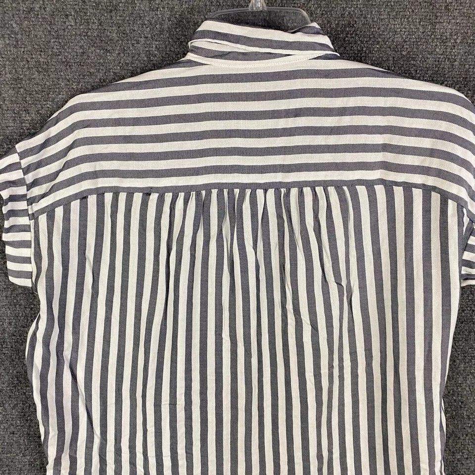Madewell Madewell Button Up Top Women's XS Striped Half Sleeve Size XS / US 0-2 / IT 36-38 - 7 Thumbnail