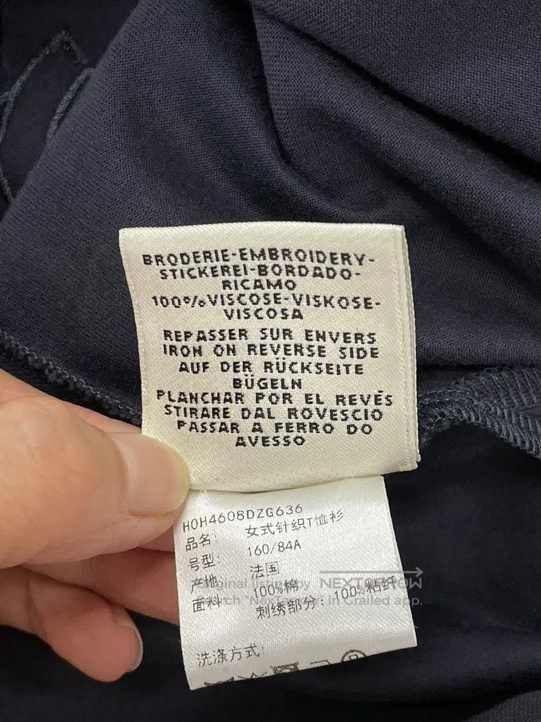 Hermes Hermes Navy Blue Embroidered Short Sleeve T-Shirt Size XS / US 0-2 / IT 36-38 - 6 Thumbnail