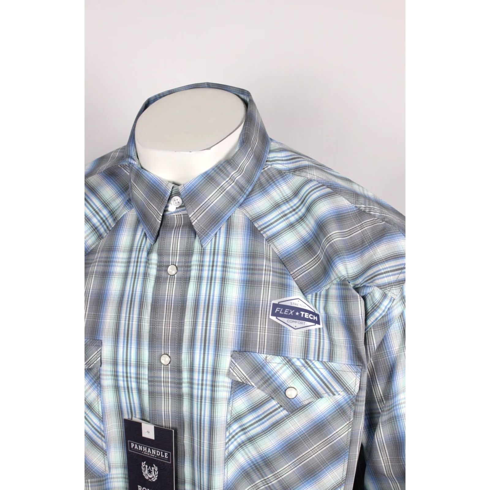 Vintage VINTAGE Panhandle Rough Stock Men's Snap Button Western Shirt Long Sleeve XXL Grey Plaid Size US XXL / EU 58 / 5 - 4 Thumbnail