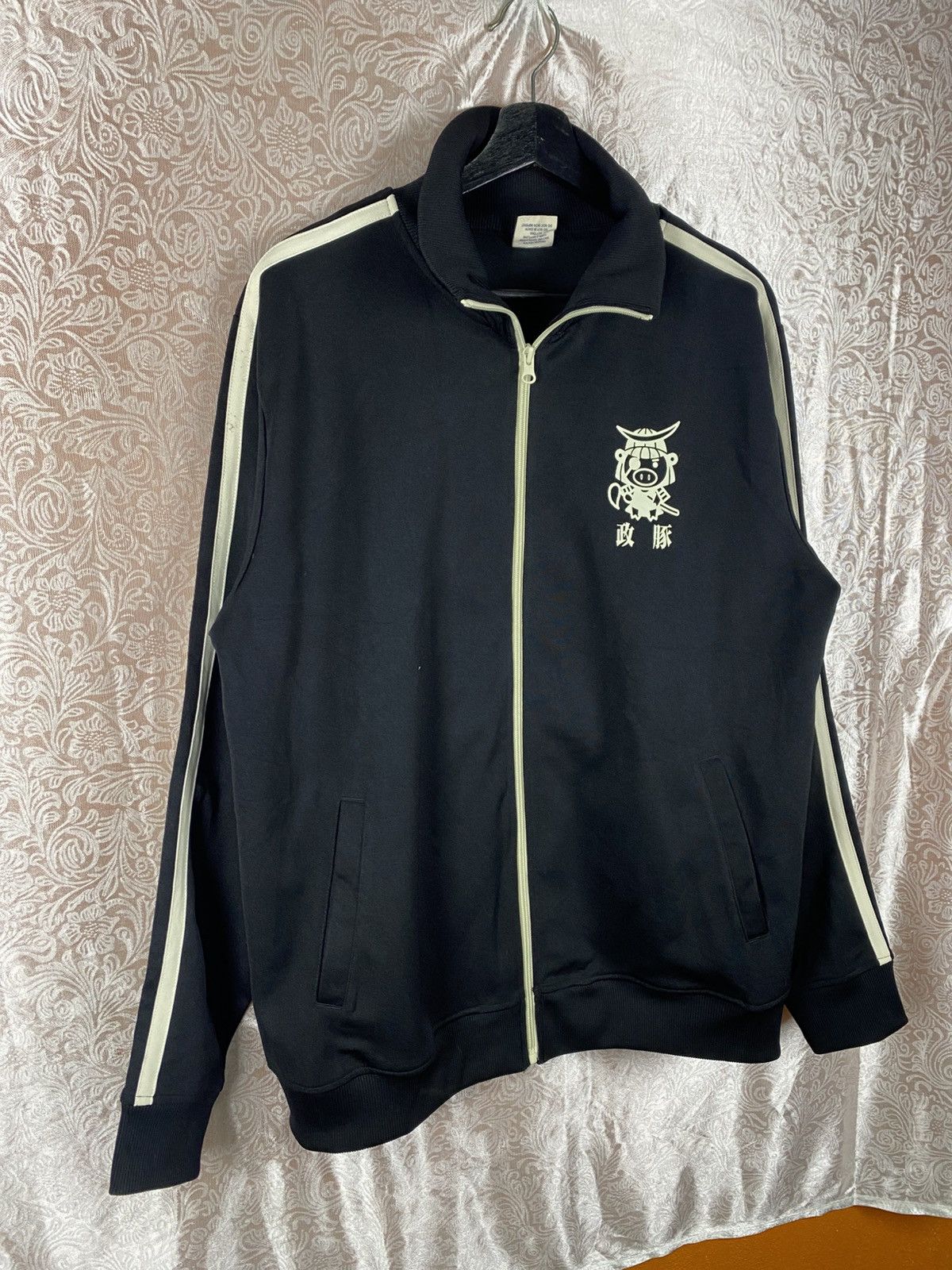 Japanese Brand Japanese Samurai Graphic Track Jacket Black Streetwear Size US XL / EU 56 / 4 - 5 Thumbnail