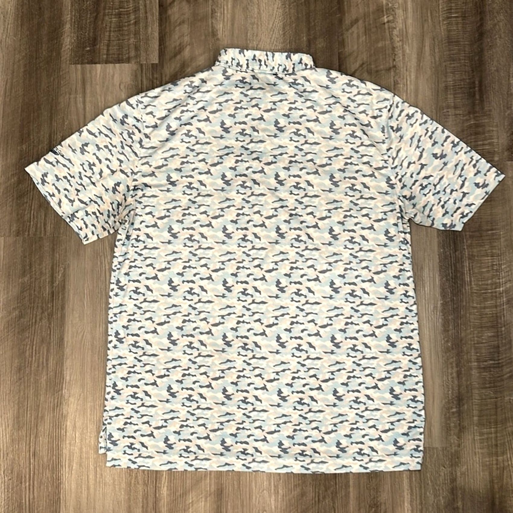 Vintage Stitch Polo Shirt Men L White Camouflage Dallas Athletic Club Medium/Large Size US L / EU 52-54 / 3 - 3 Thumbnail