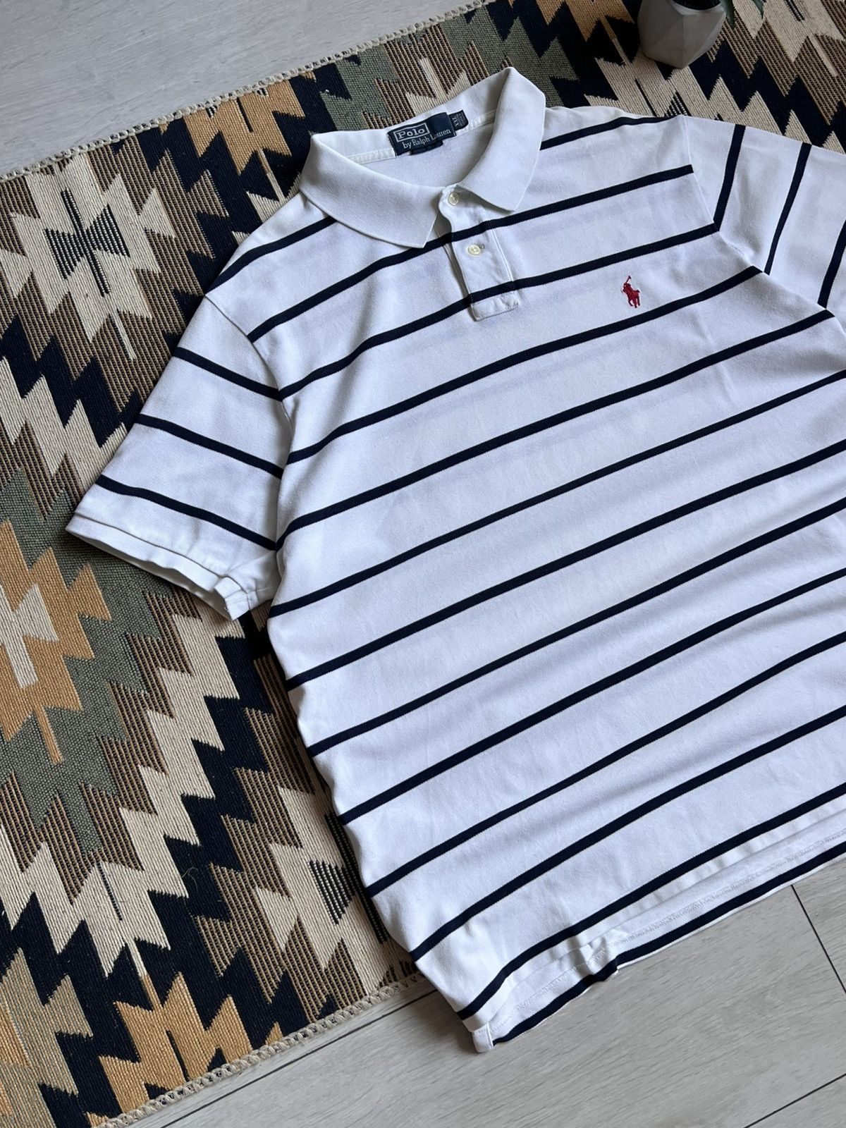 Other Vintage 90’s Polo Ralph Lauren Striped Polo T-shirt Size US XXL / EU 58 / 5 - 4 Thumbnail