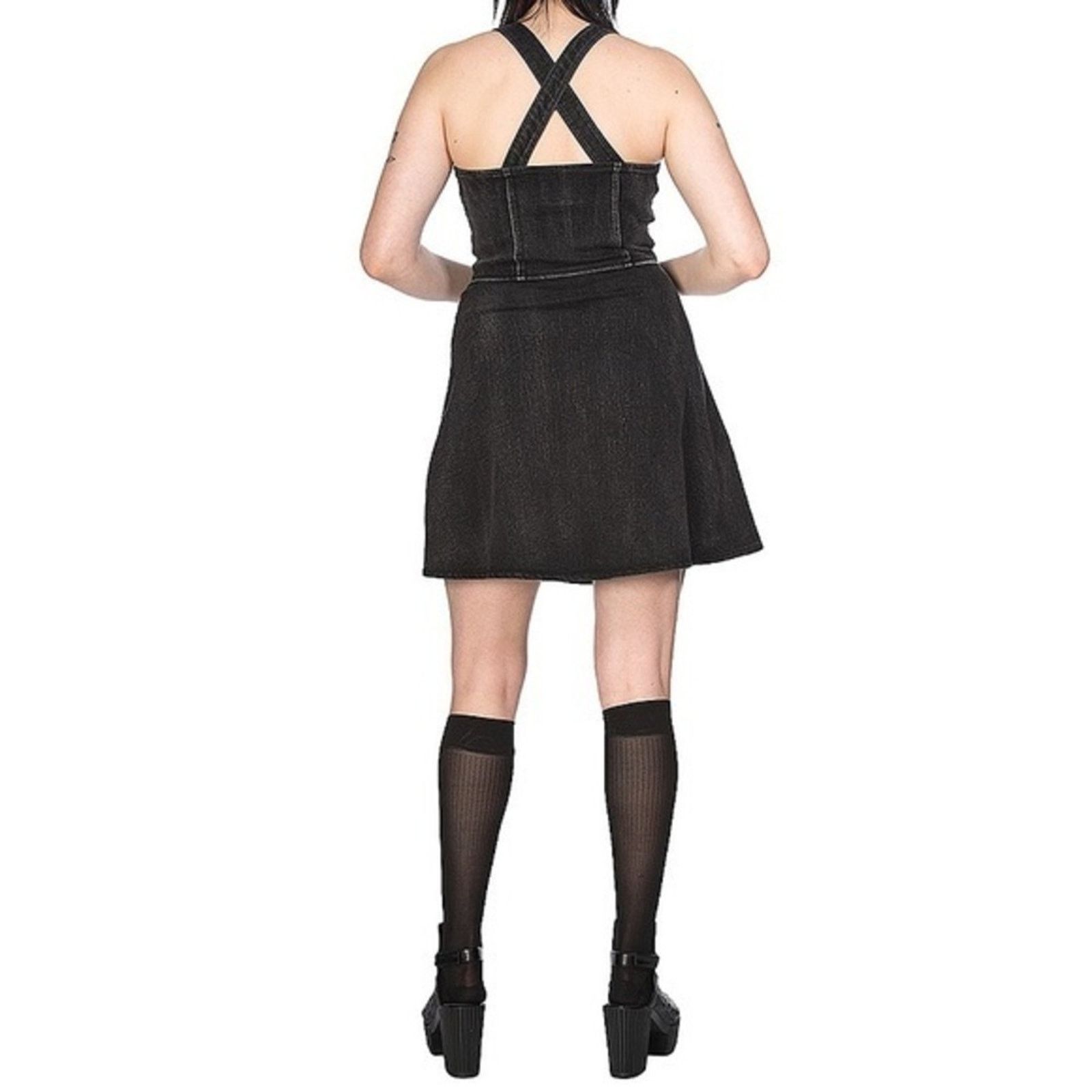 Other Banned Apparel Acid Wash Black Denim Dress Size XS / US 0-2 / IT 36-38 - 3 Thumbnail