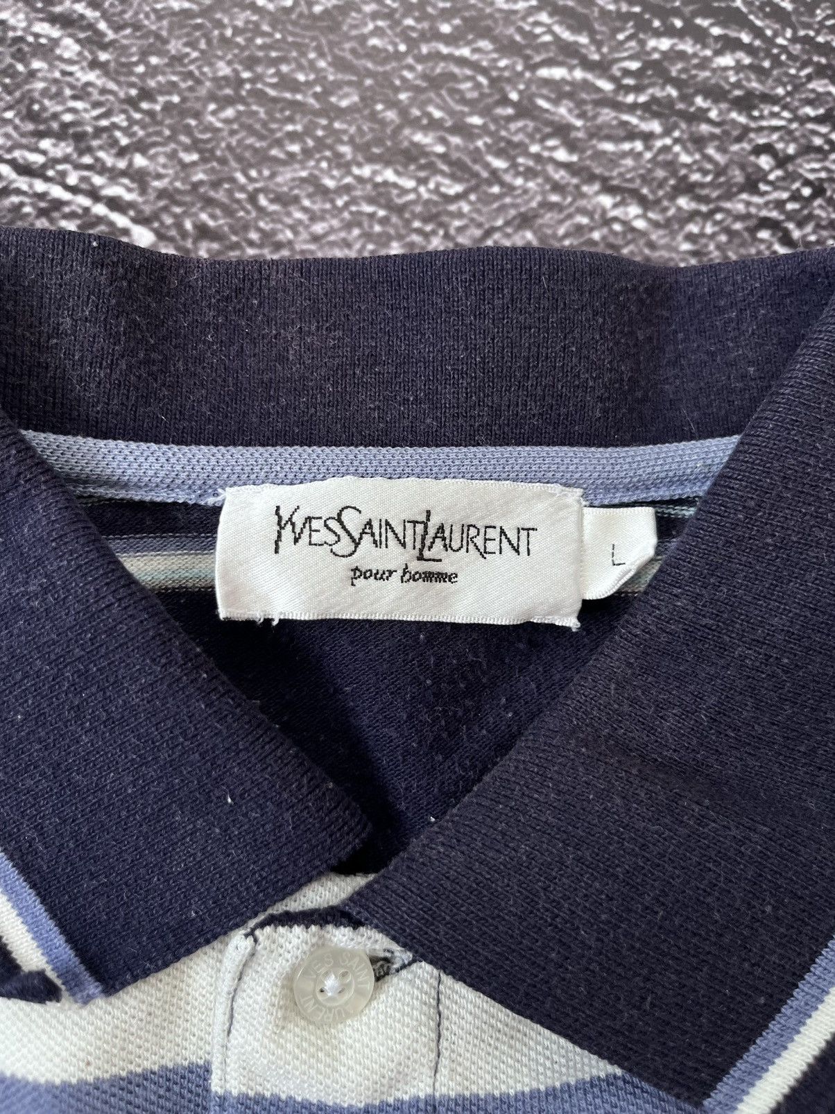 Yves Saint Laurent Yves Saint Laurent Pour Homme Striped Polo Shirt Vintage 90s Size US L / EU 52-54 / 3 - 7 Thumbnail