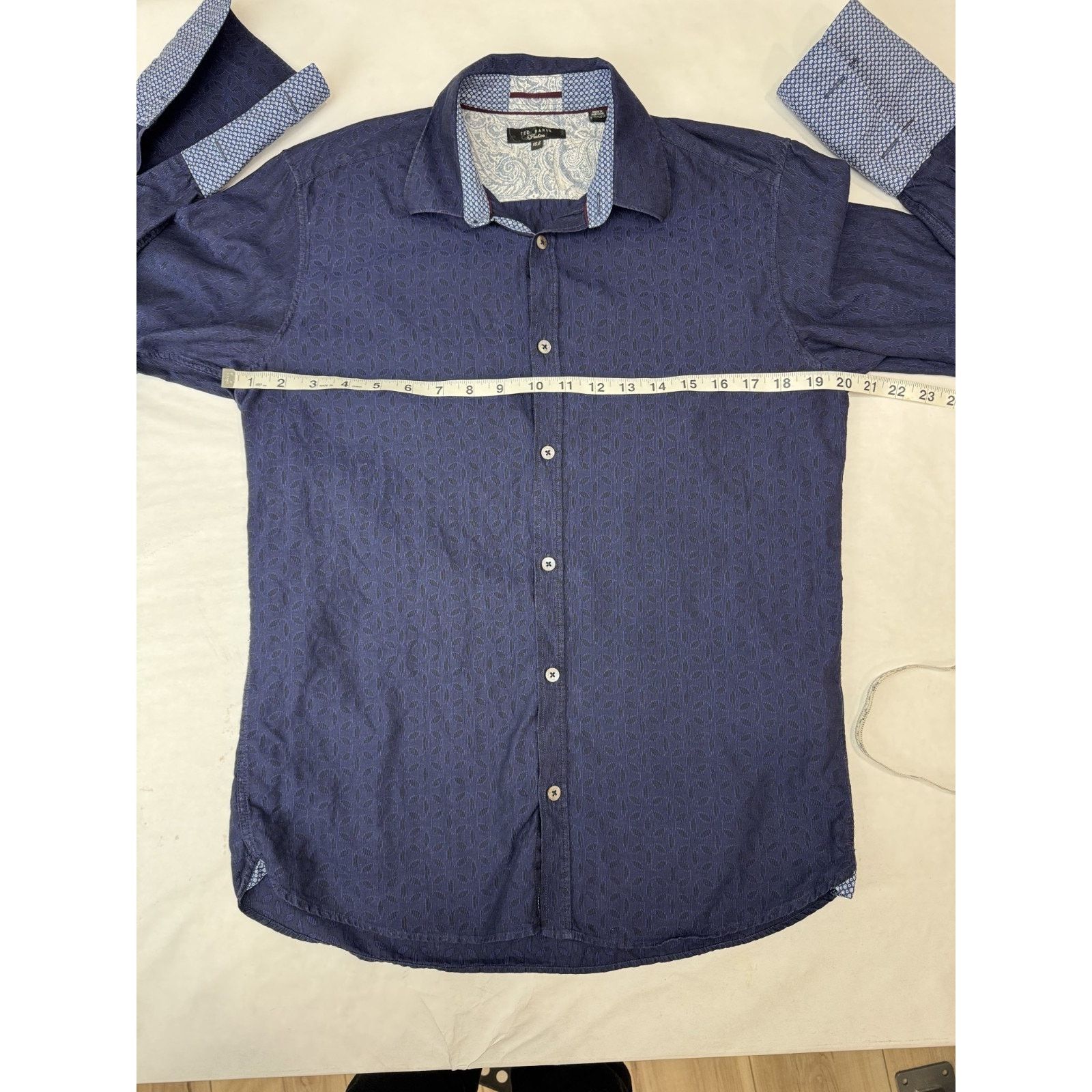 Ted Baker Ted Baker Navy Blue Contrast Flip Cuff Shirt Men Preppy 15.5 Size US M / EU 48-50 / 2 - 3 Thumbnail