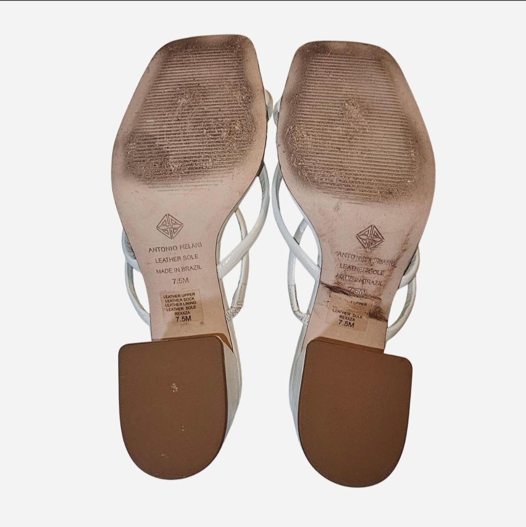 Other Antonio Melani White Almond leather sandals Size US 7.5 / IT 37.5 - 3 Thumbnail