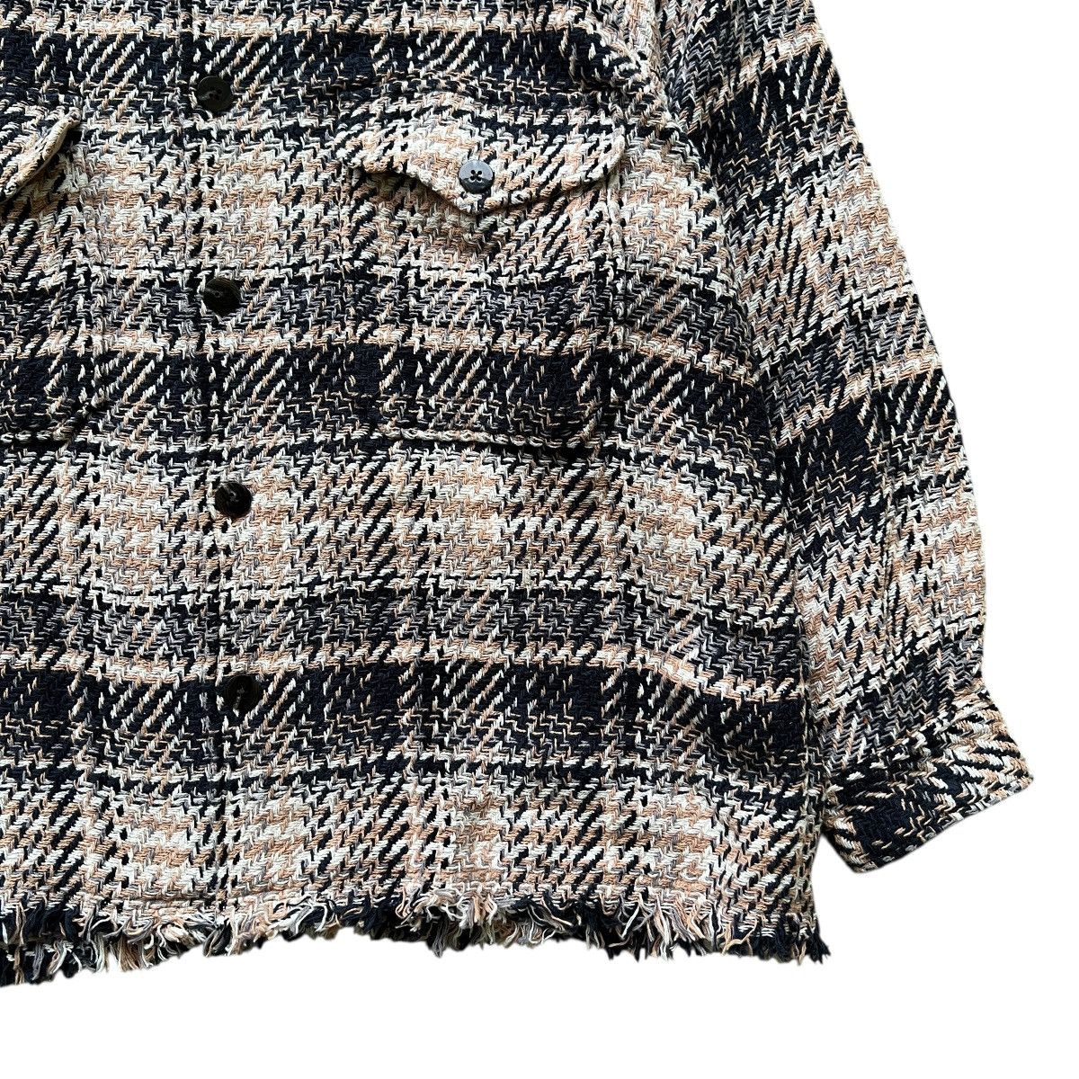 Beams Japan 🔥 Beams Shadow Plaid Knit Cpo Shirt Jacket Size US M / EU 48-50 / 2 - 5 Thumbnail