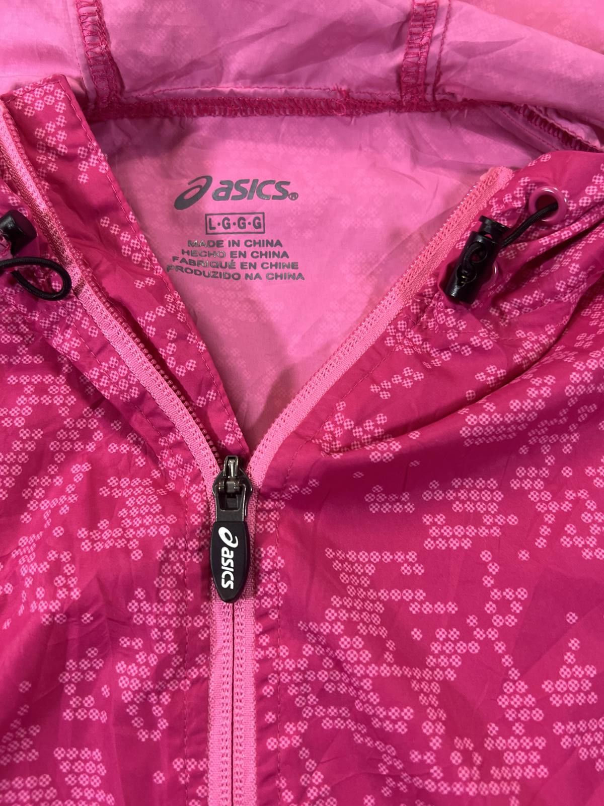 Asics Asics Pink Hooded Lightweight Running Jacket Large womens Size L / US 10 / IT 46 - 2 Thumbnail