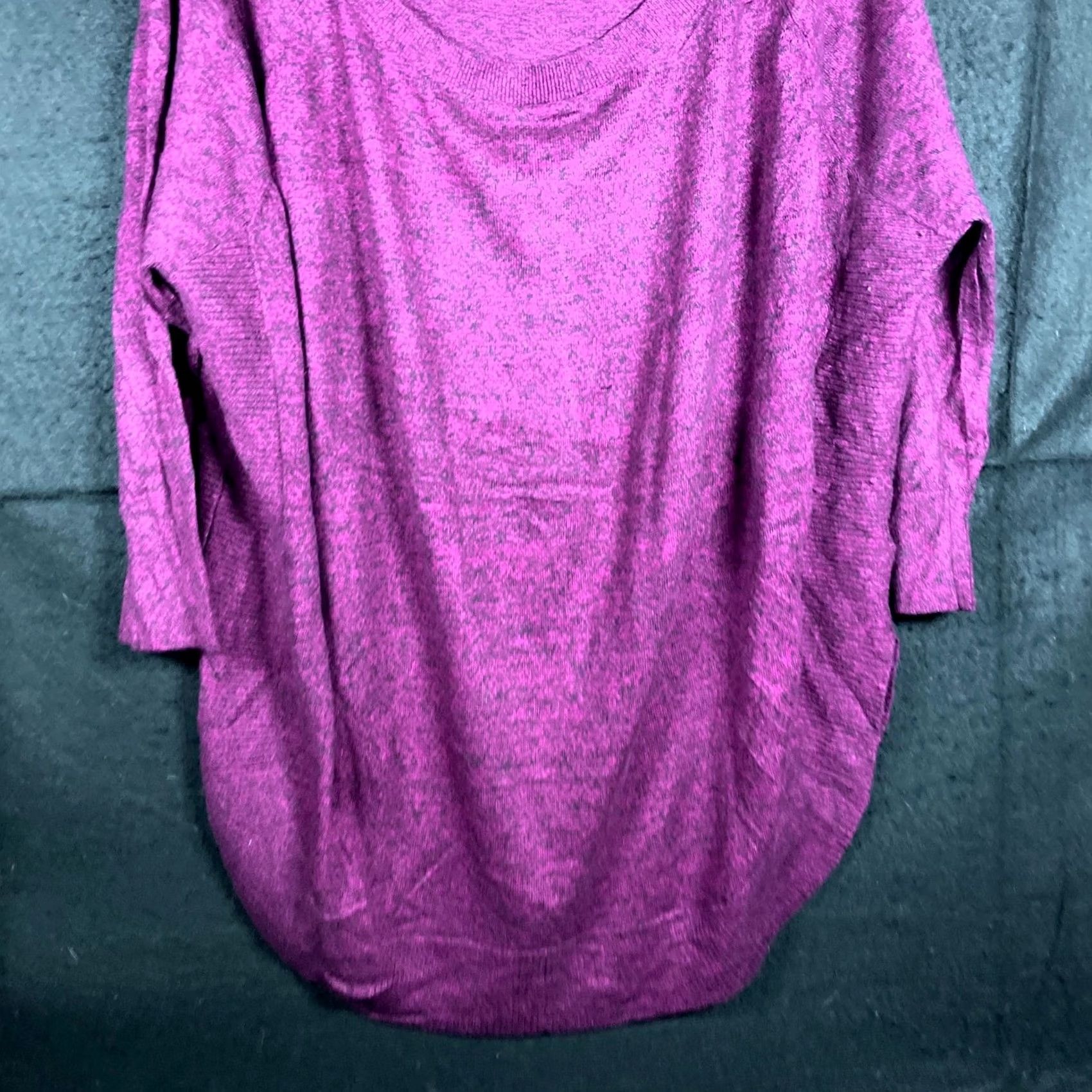 Express Express Womens Sweater Purple Black Oversized 3/4 Sleeve Knit Tunic Stretch L Size L / US 10 / IT 46 - 3 Thumbnail