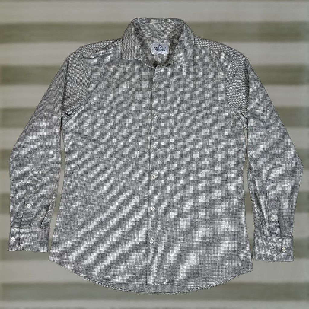 Mizzen+Main Mizzen+Main Button-Up Shirt Long Sleeve Trim Fit Sz L Gingham Gray Mens Shirt Size US L / EU 52-54 / 3 - 1 Thumbnail