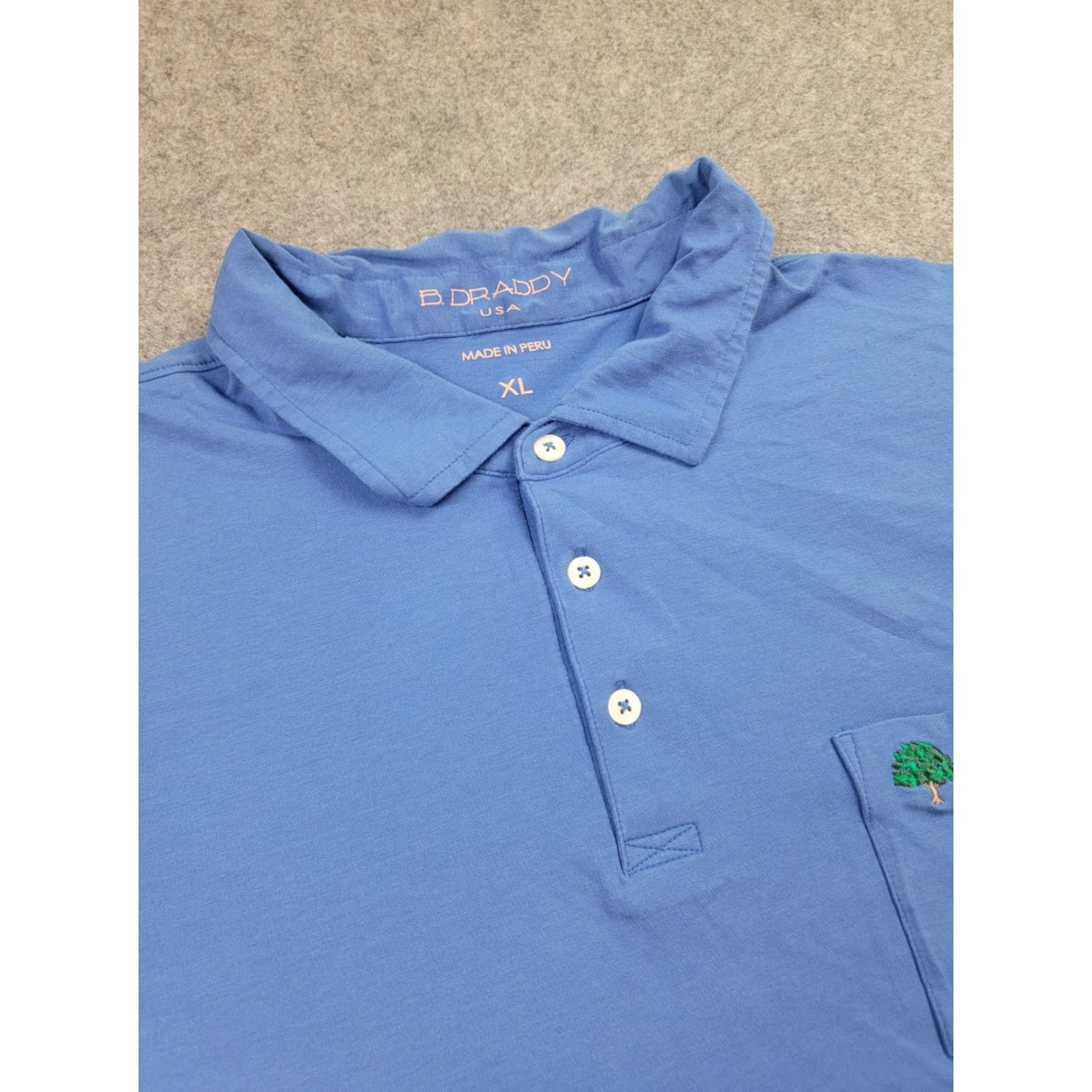 Vintage B. Draddy Golf Polo Shirt Mens XL Blue Short Sleeve Embroidered Casual Sports Size US XL / EU 56 / 4 - 2 Thumbnail
