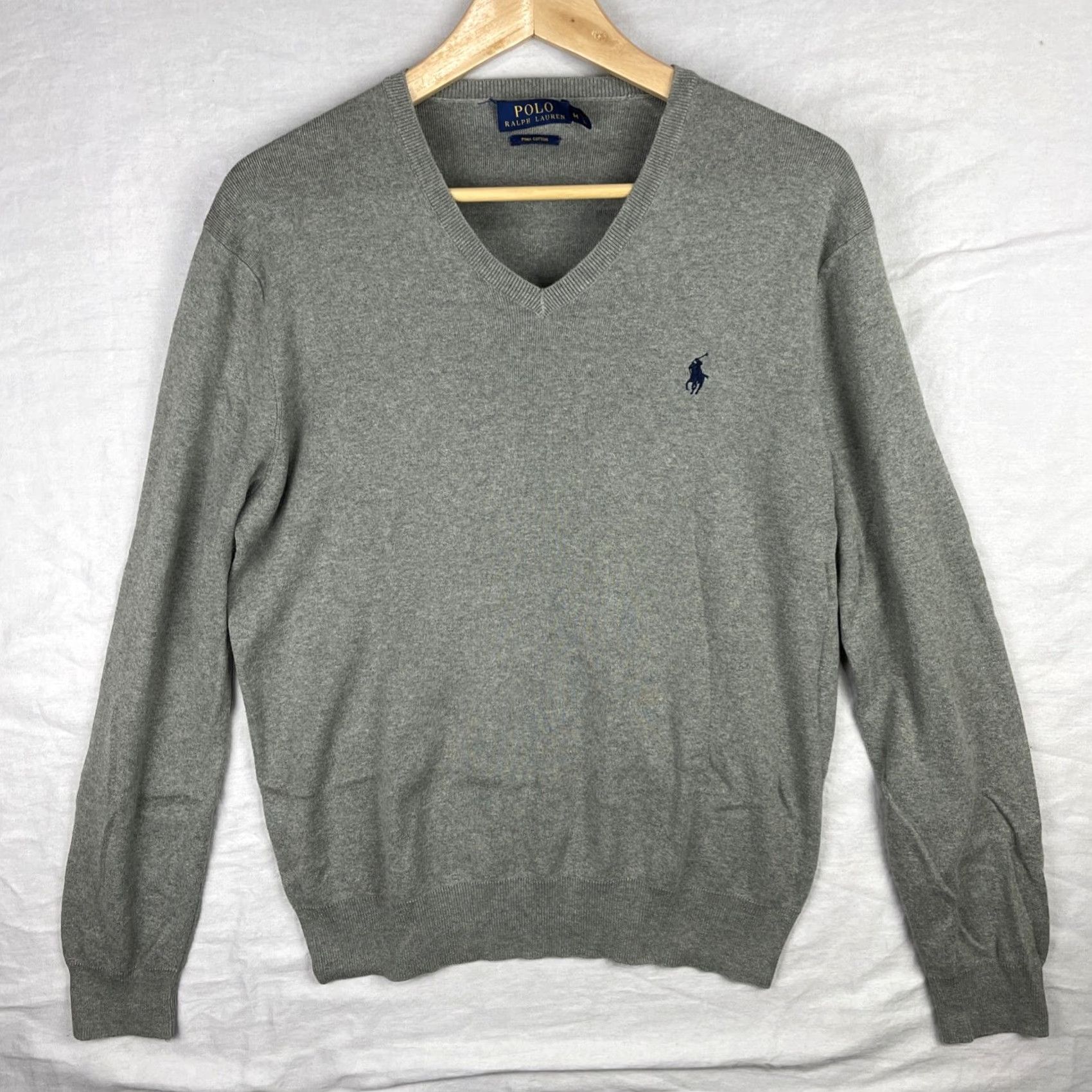 Polo Ralph Lauren Polo Ralph Lauren Sweater Mens M Gray Long Sleeve Pullover Knit Pima Cotton Brown? Size US M / EU 48-50 / 2 - 2 Thumbnail
