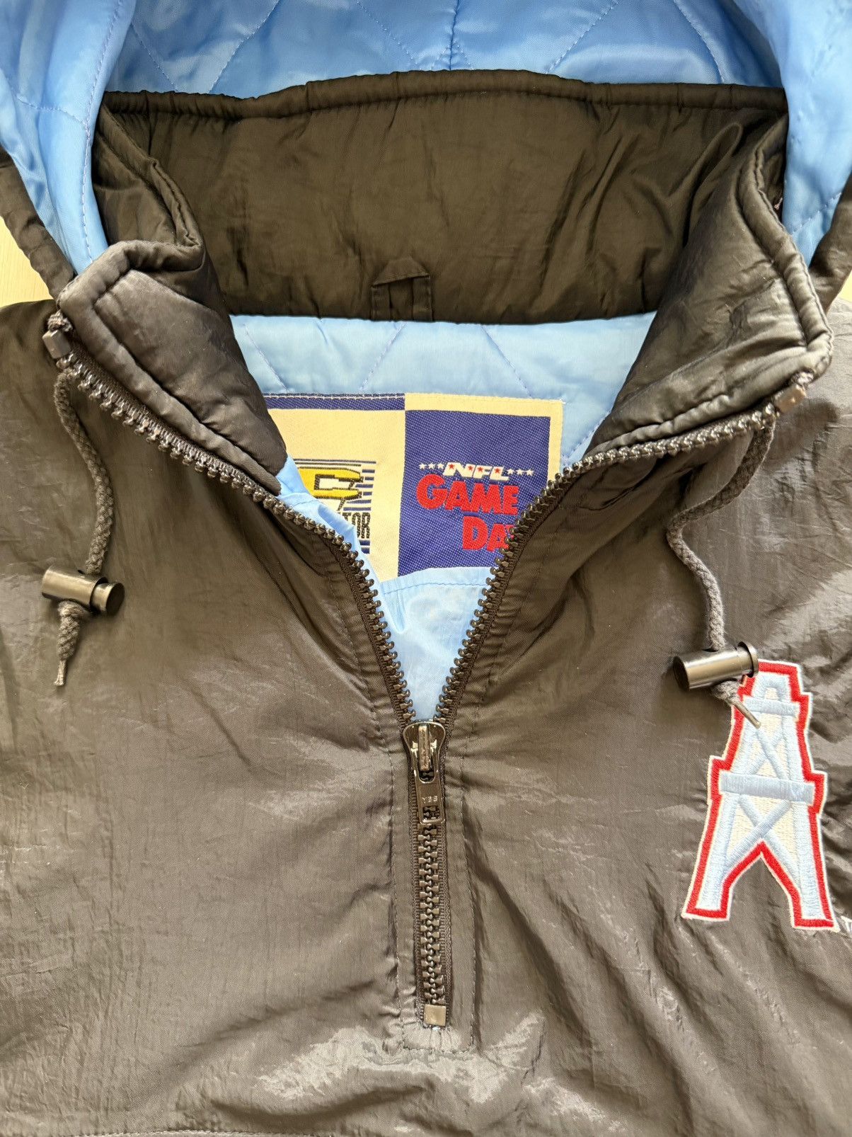 Vintage Vintage 90s Houston Oilers Competitor Pullover Jacket Sz L Size US L / EU 52-54 / 3 - 3 Thumbnail