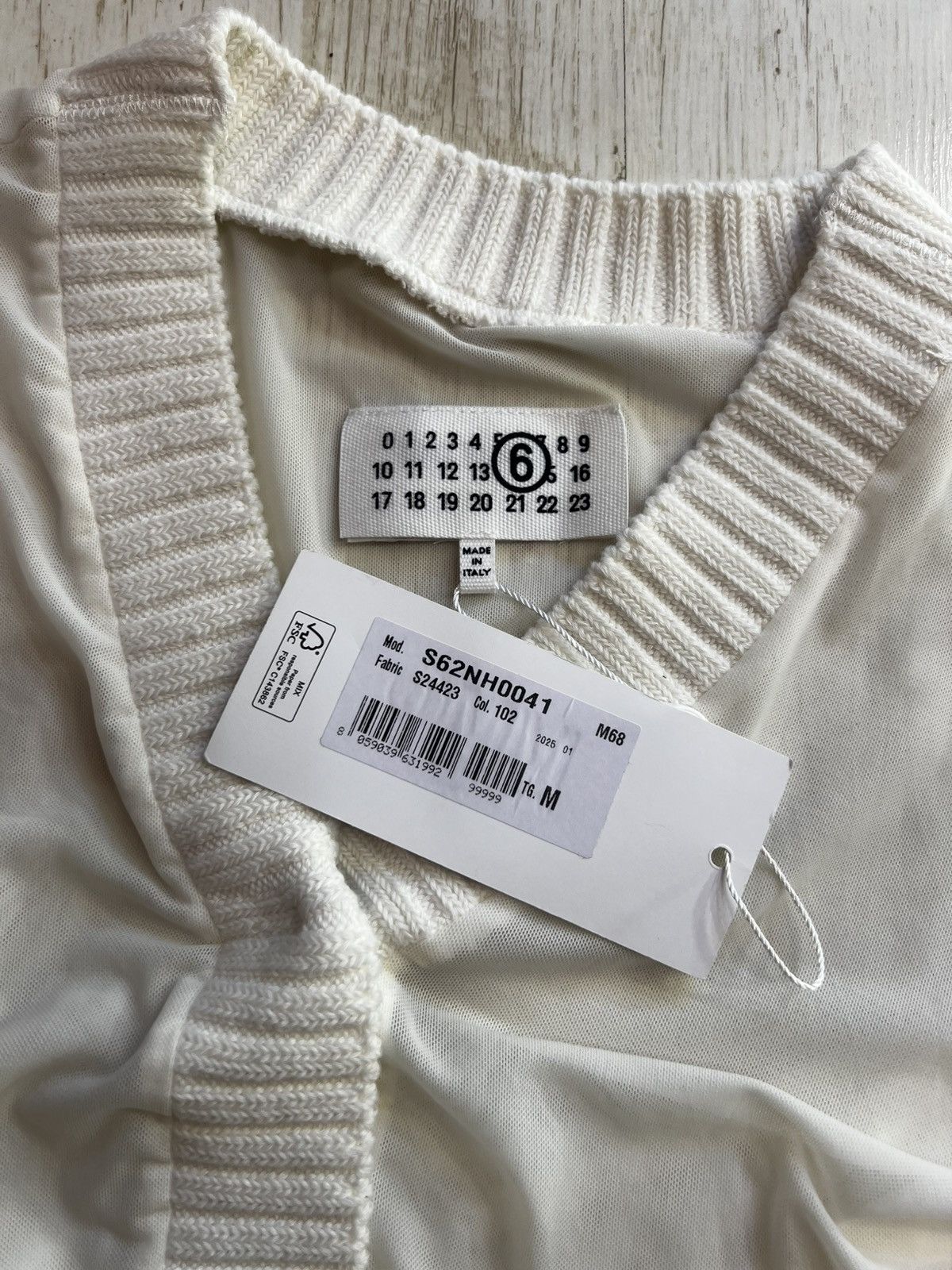 Maison Margiela MM6 Maison Margiela Mesh Cardigan Ivory Size M New Size M / US 6-8 / IT 42-44 - 9 Thumbnail