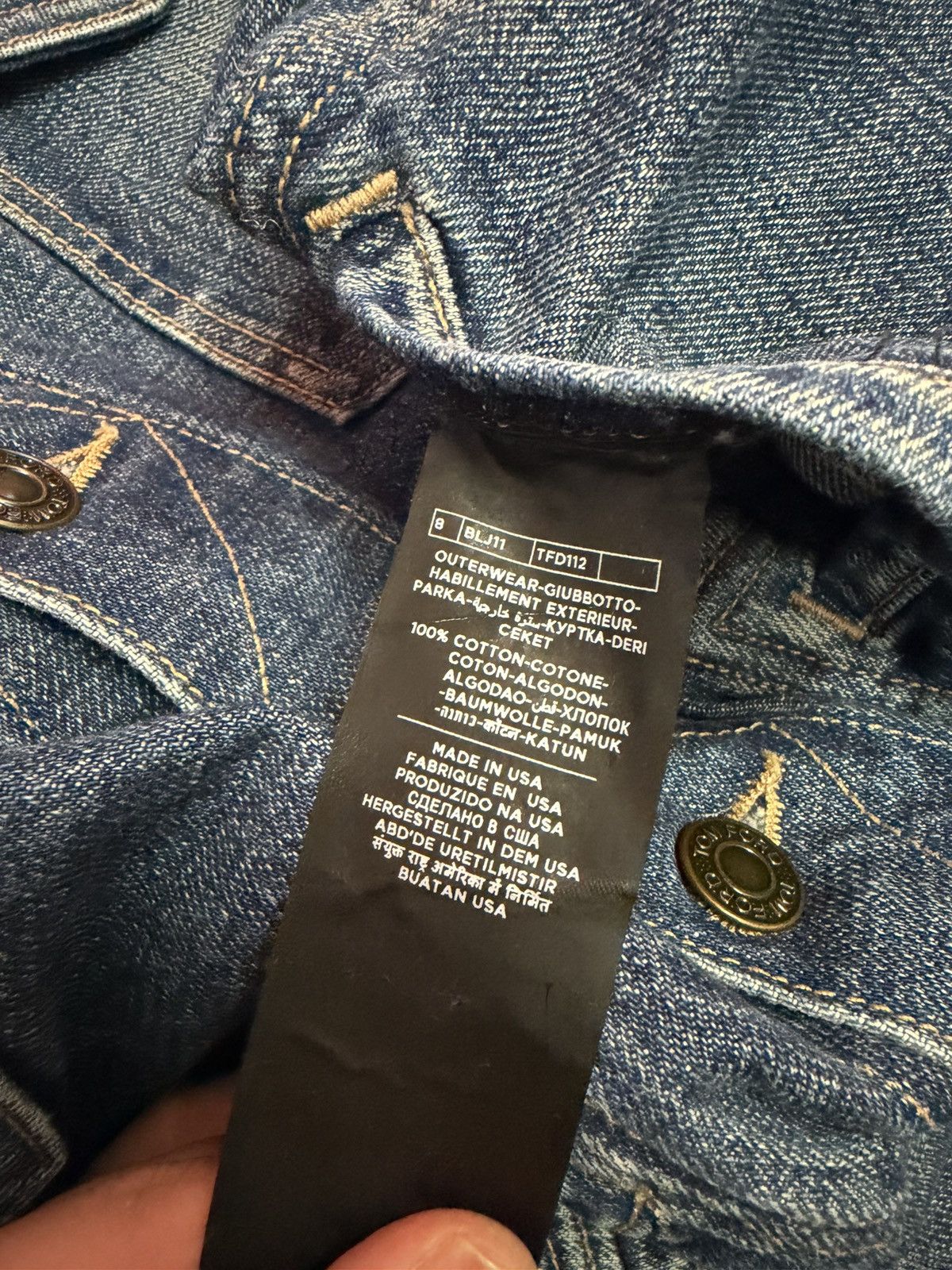 Tom Ford TOM FORD DENIM JACKET Size US L / EU 52-54 / 3 - 6 Thumbnail