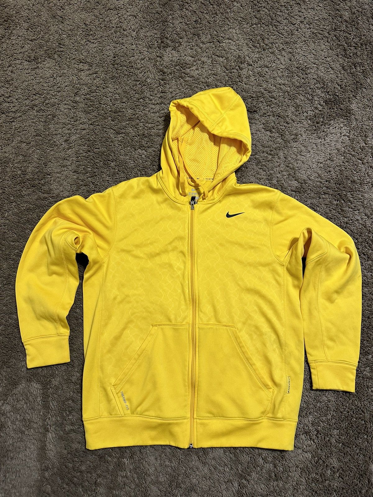 Nike × Vintage Vintage Nike dri fit “triple yellow” hoodie 00s size medium Size US M / EU 48-50 / 2 - 1 Thumbnail