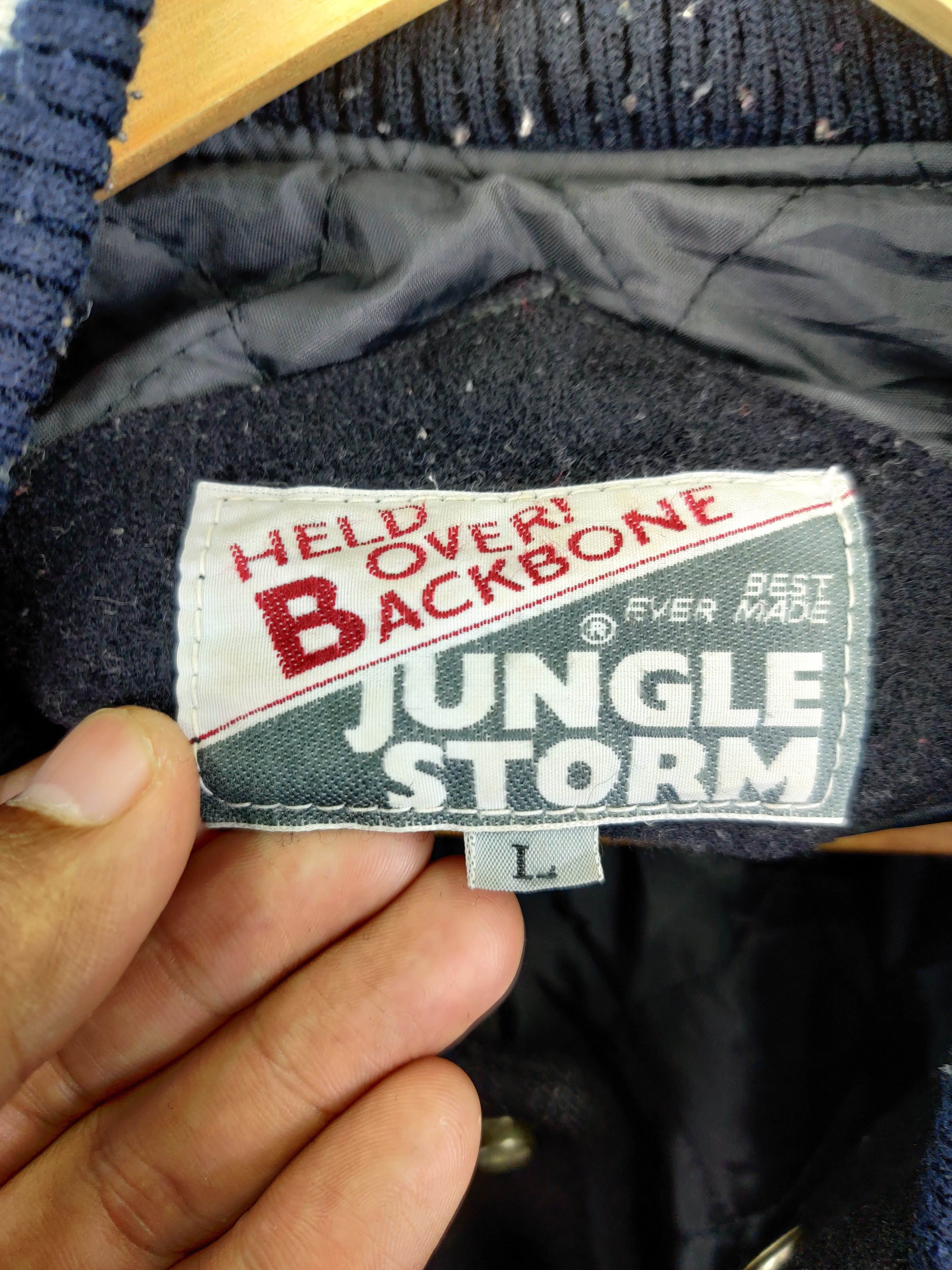 Japanese Brand Vintage Jungle Storm Embroidery Wool Varsity Jacket Size US L / EU 52-54 / 3 - 11 Thumbnail