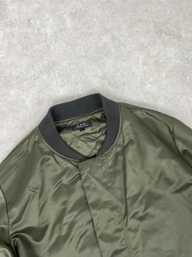 A.P.C. A.P.C. Dark Satin Green Bomber Jacket Size US M / EU 48-50 / 2 - 6 Thumbnail